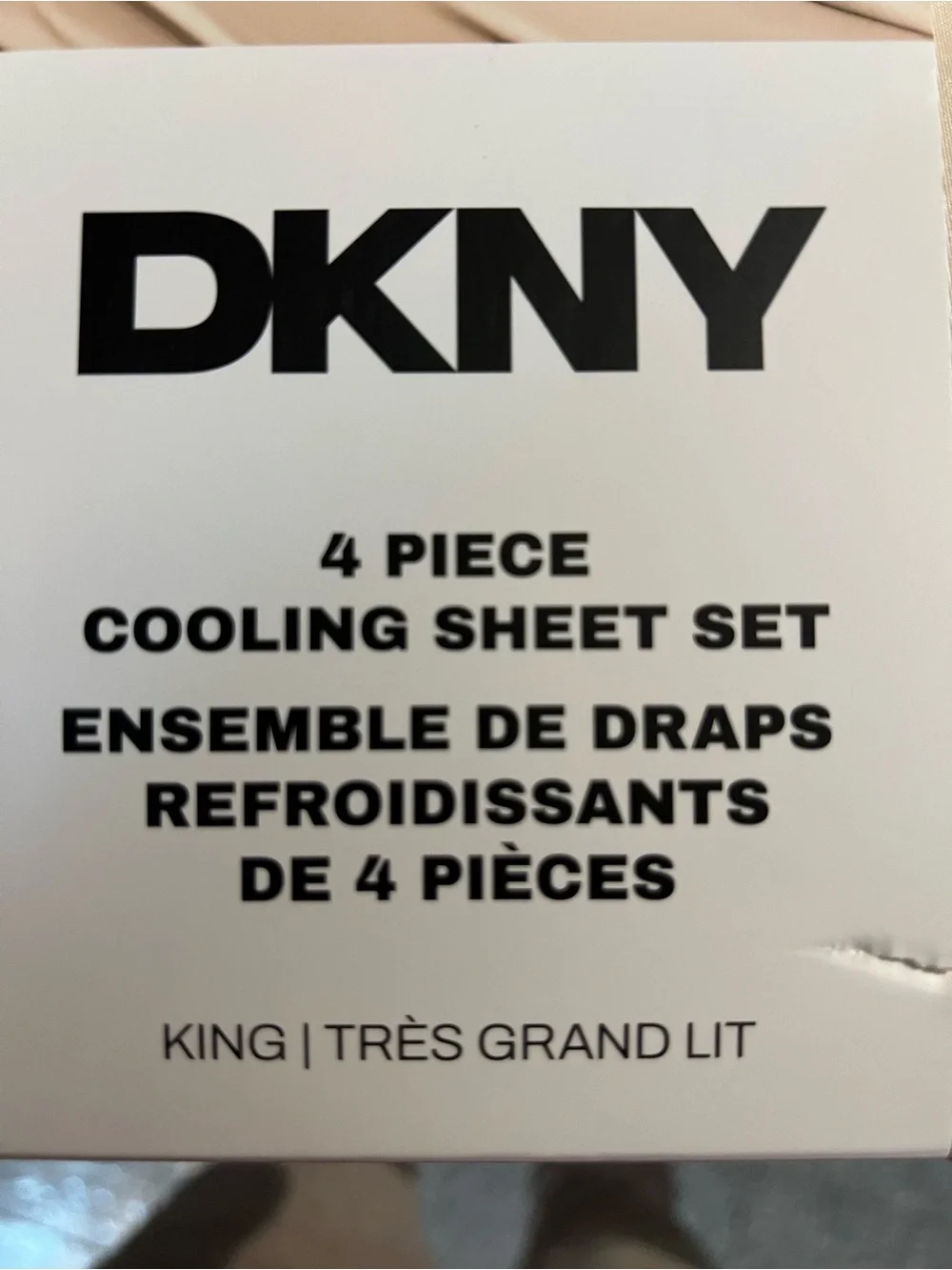 DKNY King 4-Piece Cooling Sheet Set in Light Beige